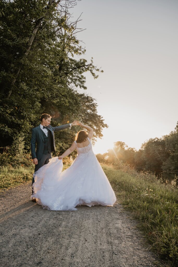 mariage d'été coucher de soleil breton