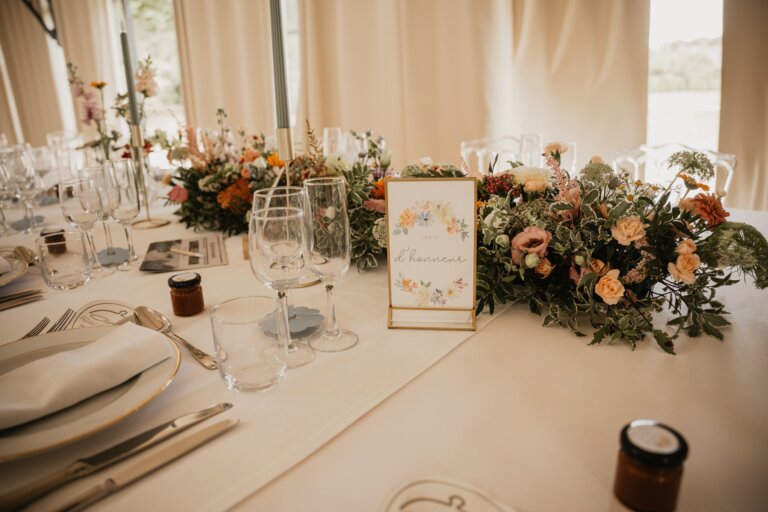 table de mariage décorations et fleurs